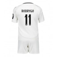 Real Madrid Rodrygo Goes #11 Fußballbekleidung Heimtrikot Kinder 2024-25 Kurzarm (+ kurze hosen)